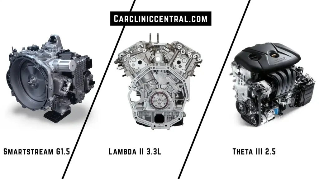 hyundai Smartstream G1.5, Lambda II 3.3L, and Theta III 2.5 engines